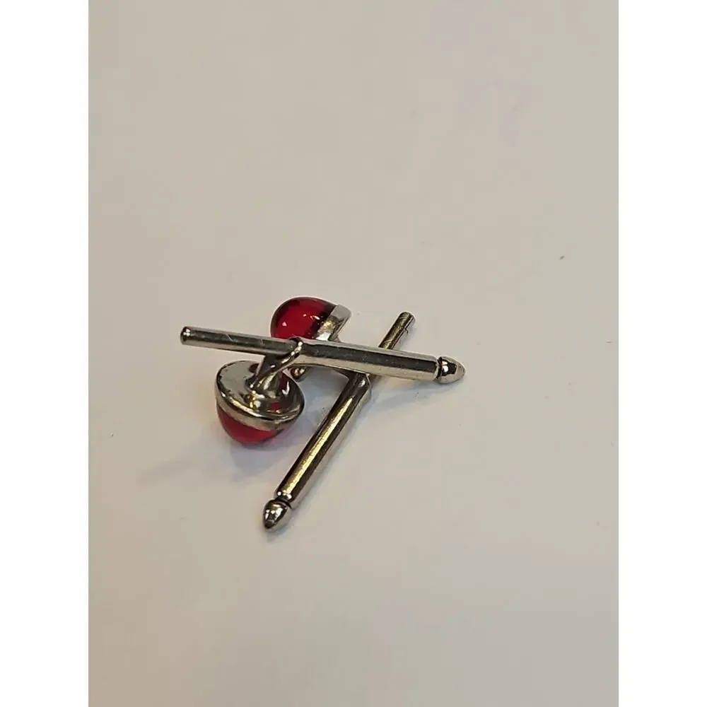 2 Vintage Cufflinks Ruby Red Cabochon‎ Cufflinks/Hickok Cufflinks